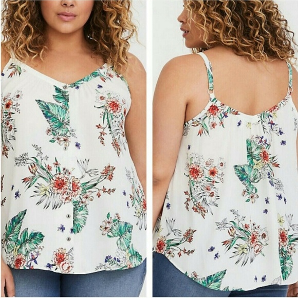 Torrid floral tank top size 2 - Picture 4 of 4